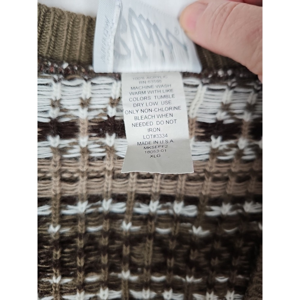 Blair Knit Sweater Vest Button Nordic Fair Isle 80s Academia Womens XL - Picture 3 of 5
